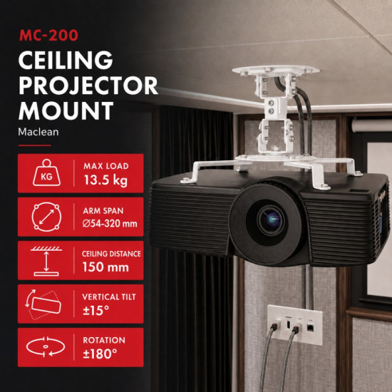 Wieszak sufitowy do projektora MC-200 W 
