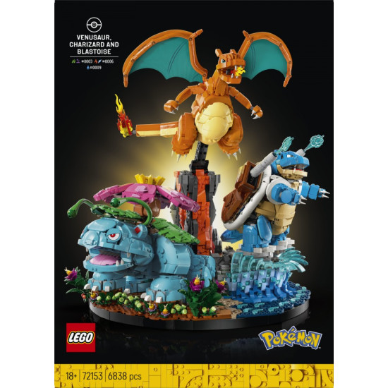 Klocki Pokemon 72153 Venusaur, Charizard i Blastoise