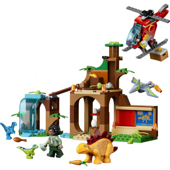 Klocki Jurassic World 77981 Welociraptor, stegozaur i pteranodon - Centrum ratunkowe