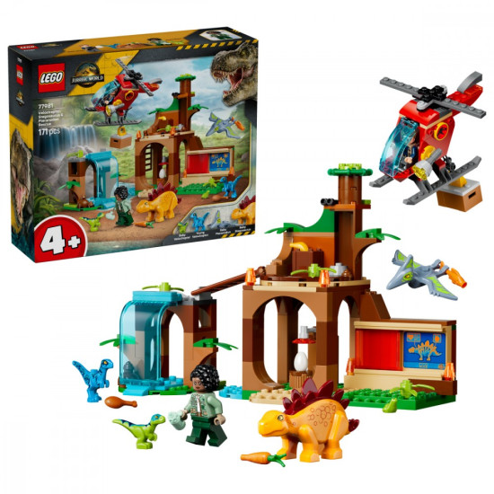 Klocki Jurassic World 77981 Welociraptor, stegozaur i pteranodon - Centrum ratunkowe