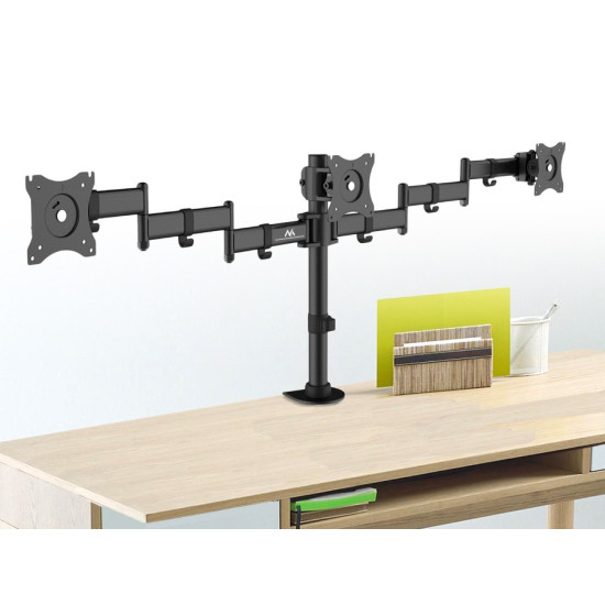 Uchwyt biurkowy na 3 monitory LCD podwójne ramiona MC-691 13