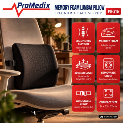 Poduszka lędźwiowa z pamięcią kształtu PR-216 