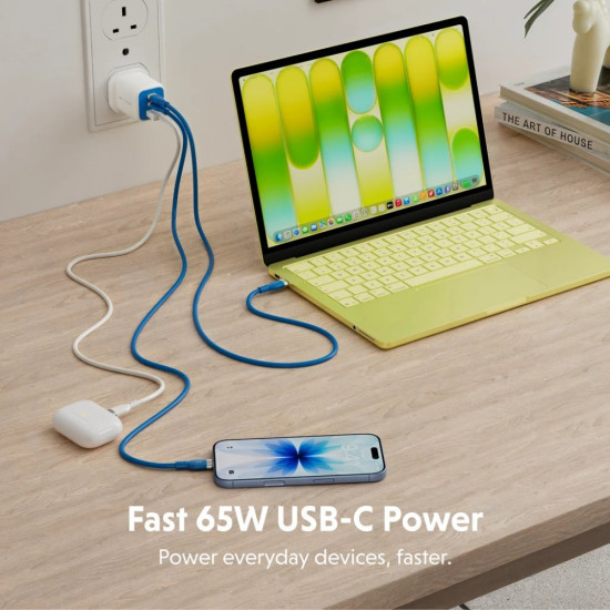 Ładowarka HyperJuice Flex 65W GaN niebieska