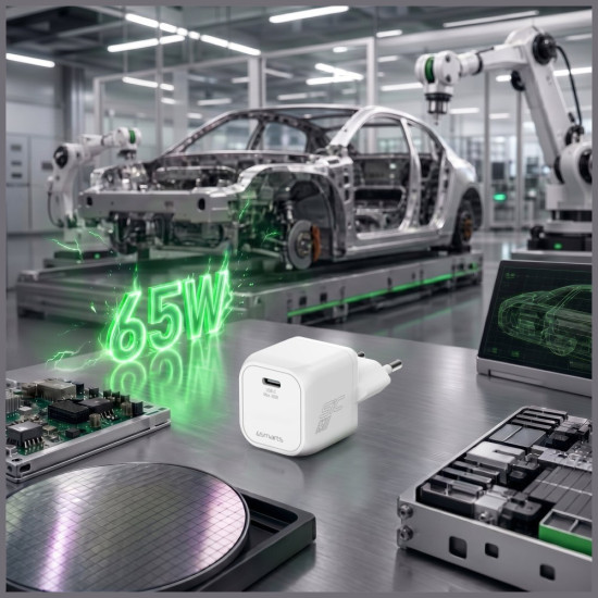 Ładowarka sieciowa 65W PD SiC biała 