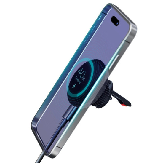 Uchwyt indukcyjny 15W MagCharger do kratki wentylacyjnej czarny 