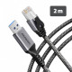 ADE-AM20 USB-A Gigabit Ethernet adapter z zintegrowanym kablem sieciowym CAT6 RJ-45 2 m