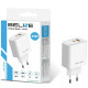 Ładowarka sieciowa 45W USB-A/USB-C GaN PD biała 
