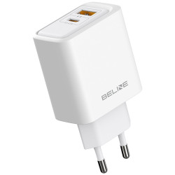 Ładowarka sieciowa 45W USB-A/USB-C GaN PD biała 