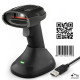 Bezprzewodowy czytnik kodów kreskowych 1D 2D + stacja ładowania |QR | EAN | USB 