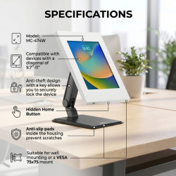 Uchwyt do tabletu ścienny z blokadą reklamowy 9,7-11 cali MC-474W 