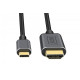 Kabel adapter HDMI 4K 30Hz na USB Typ C 3.1 metalowa obudowa HQ czarny 1.8m