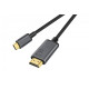 Kabel adapter HDMI 4K 30Hz na USB Typ C 3.1 metalowa obudowa HQ czarny 1.8m
