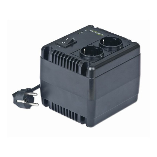 Stabilizator napięcia AVR, LED 230V, 1000VA, 2 x Schuko OUT 