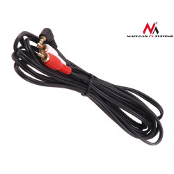 Przewód mini jack 3,5mm kątowy 2RCA 1m MCTV-824 Czarny