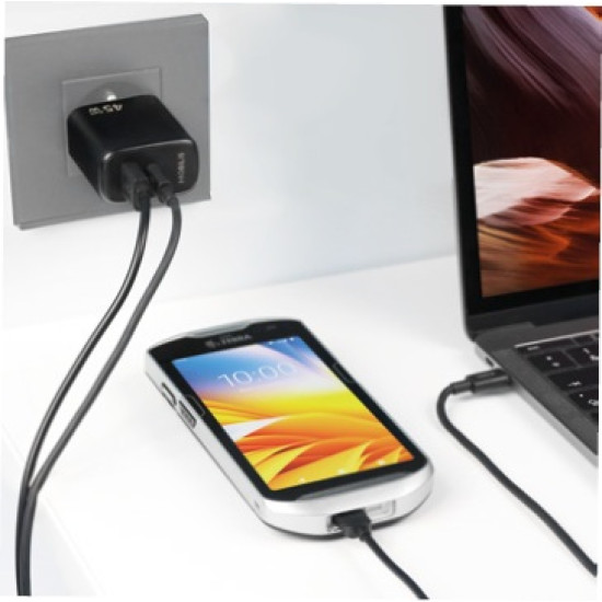 Charge your smartphone and tablet simultaneously while traveling with this 155-country compatible adapter and converter. It also has two USB ports.