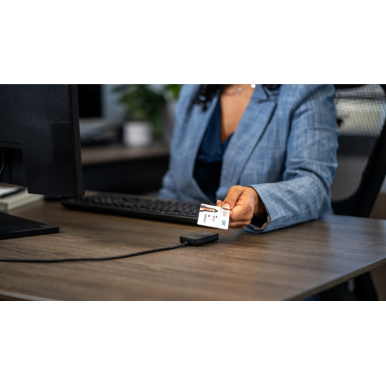WAVE ID Solo Mobile Mini Keystroke LEGIC   Mifare Secure USB Black Reader