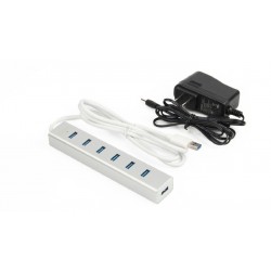 HUB 7 x USB3.0 ALUMINIUM Z ZASILACZEM; Y-3090 
