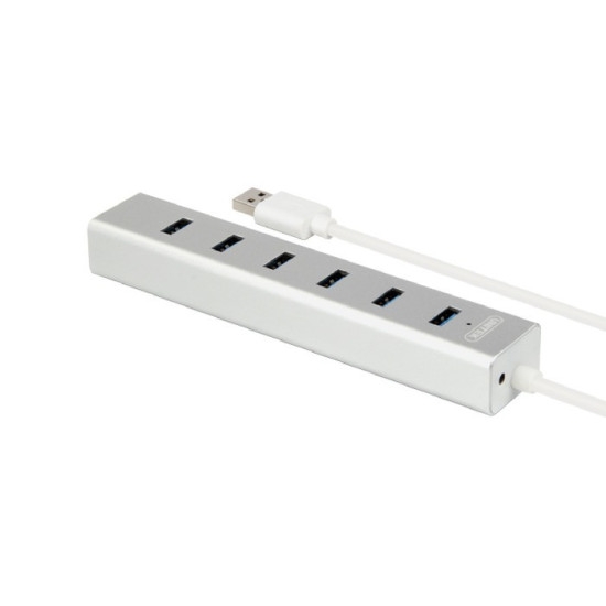 HUB 7 x USB3.0 ALUMINIUM Z ZASILACZEM; Y-3090 