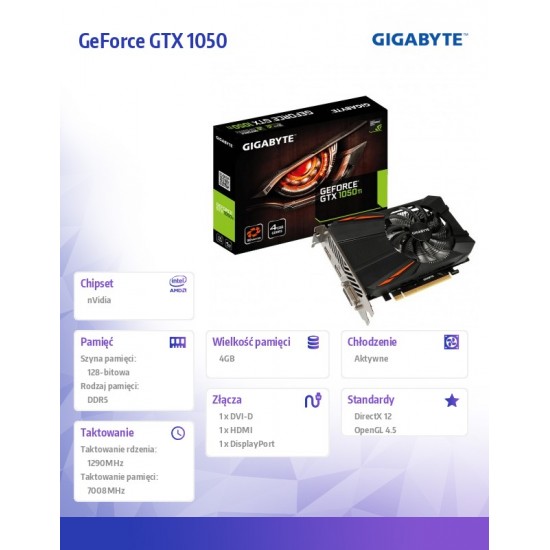 Karta graficzna GeForce GTX 1050 Ti D5 4GB GDDR5 128BIT DVI-D/HDMI/DP