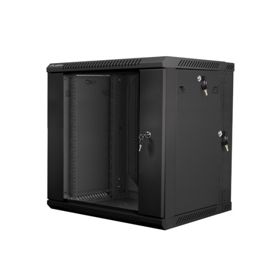 Szafa instalacyjna wisząca dwusekcyjna 19' 12U 600X600mm czarna 