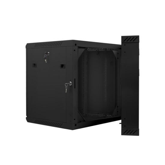 Szafa instalacyjna wisząca dwusekcyjna 19' 12U 600X600mm czarna 