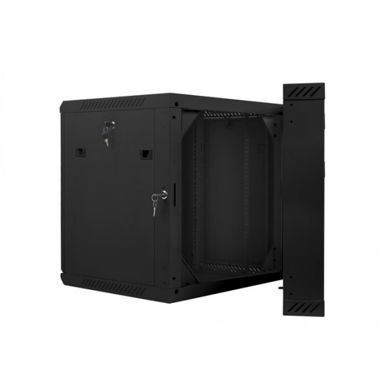 Szafa instalacyjna wisząca dwusekcyjna 19' 12U 600X600mm czarna 