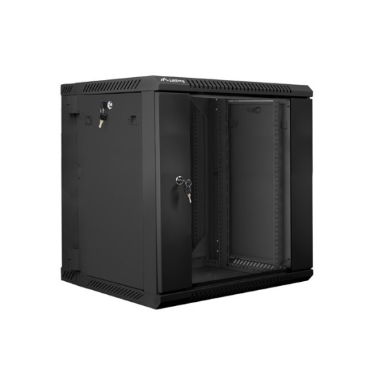 Szafa instalacyjna wisząca dwusekcyjna 19' 12U 600X600mm czarna 