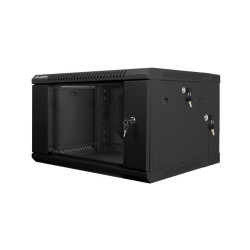 Szafa instalacyjna wisząca dwusekcyjna 19' 6U 600X600mm czarna 