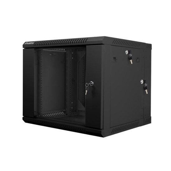 Szafa instalacyjna wisząca dwusekcyjna 19' 9U 600X600mm czarna 