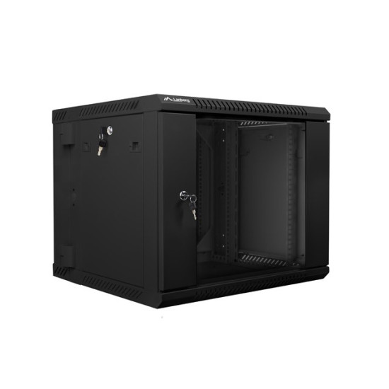 Szafa instalacyjna wisząca dwusekcyjna 19' 9U 600X600mm czarna 