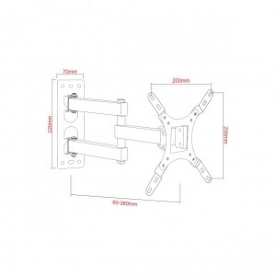 Uchwyt do TV LCD/LED 17-42 25KG AR-57A regulacja pionowa/pozioma