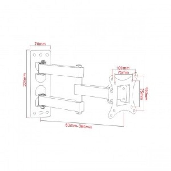 Uchwyt do TV LCD/LED 17-42 25KG AR-57A regulacja pionowa/pozioma