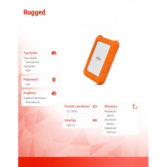 Rugged 1TB USB 3.1 2,5' STFR1000800 Rugged 1TB USB 3.1 2,5' STFR1000800