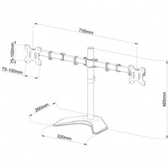 Uchyt do 2 monitorów LED/LCD 13-27