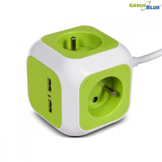 MagicCube poczwórne gniazdko prądowe, 2 wejścia usb 1,4m GB118 MagicCube poczwórne gniazdko prądowe, 2 wejścia usb 1,4m GB118