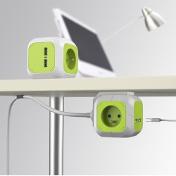 MagicCube poczwórne gniazdko prądowe, 2 wejścia usb 1,4m GB118