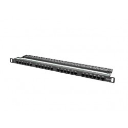 Patch Panel 24 Port 0.5U Kat.5E czarny 