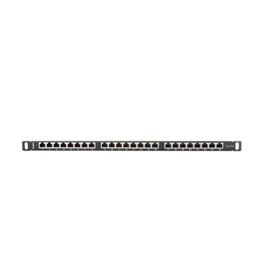 Patch Panel 24 Port 0.5U Kat.5E czarny ekranowany 