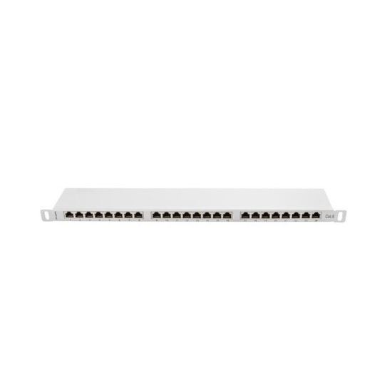 Patch Panel 24 Port 0.5U Kat.6 szary ekranowany 