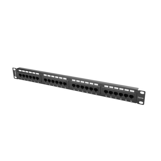Patch Panel 24 Port 1U Kat.5E czarny 