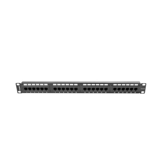 Patch Panel 24 Port 1U Kat.5E czarny 