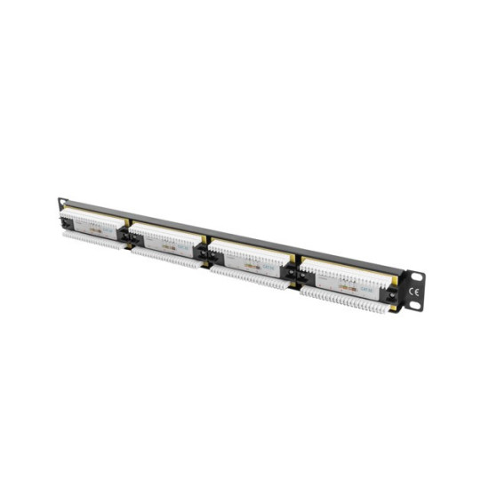 Patch Panel 24 Port 1U Kat.5E czarny 