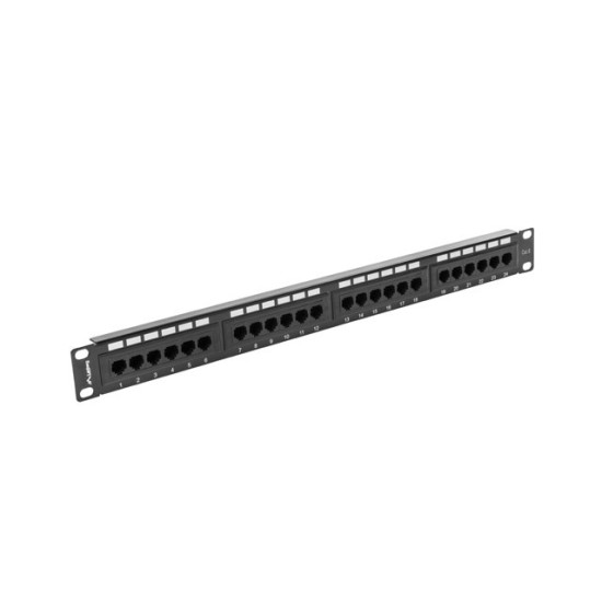 Patch Panel 24 Port 1U Kat.6 czarny 