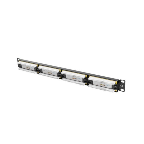 Patch Panel 24 Port 1U Kat.6 czarny 