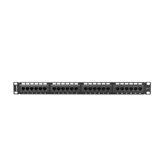 Patch Panel 24 Port 1U Kat.6 czarny 