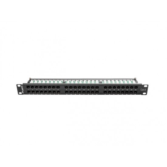 Patch Panel 48 Port 1U Kat.6 czarny 