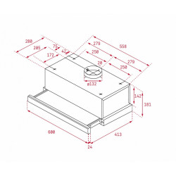 TL 6310 CZARNY Okap teleskopowy