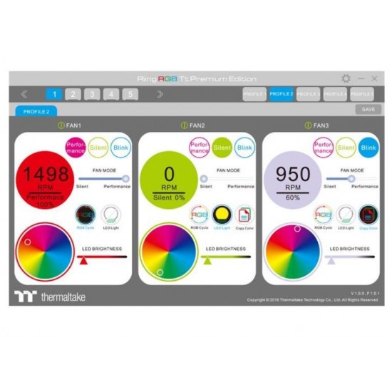 Wentylator - Riing 14 RGB TT Premium Edition 3 Pack (3x120mm, LNC1400 RPM) Retail/BOX 