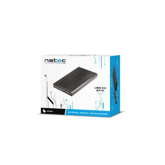 Kieszeń zewnętrzna HDD sata RHINO 2,5 USB 2.0 Aluminium Black
