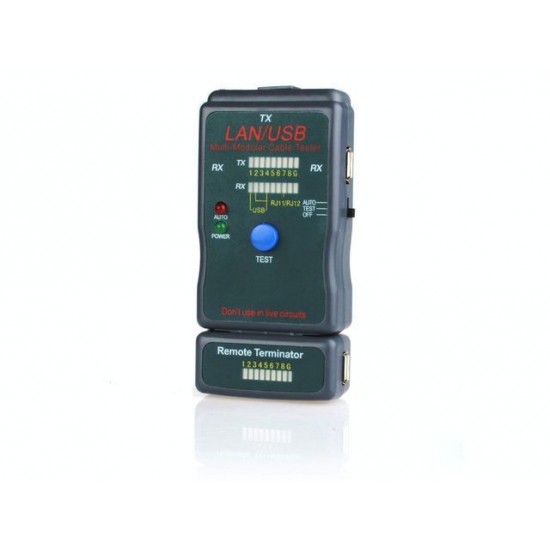 Tester diodowy kabli RJ4 5,RJ11,UTP,STP,USB AA/AB
